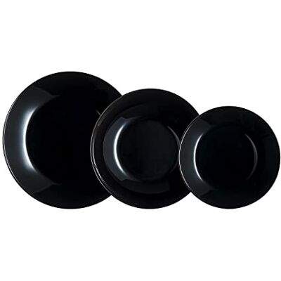 Luminarc Arcopal Zelie Black glazen servies, 12-delig, 4 personen, zwart Luminarc Arcopal Zelie Black glazen servies, 12-delig, 4 personen, zwart