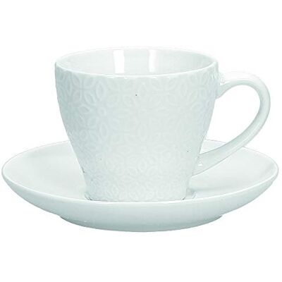 Tognana Margaret Set van 6 kopjes met bord 210 cc New Bone China wit Tognana Margaret Set van 6 kopjes met bord 210 cc New Bone China wit
