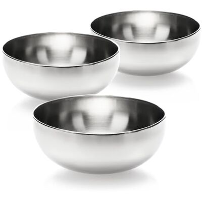 com-four ® 3 x slakommen van roestvrij staal, keukencontainers 24 cm com-four ® 3 x slakommen van roestvrij staal, keukencontainers 24 cm