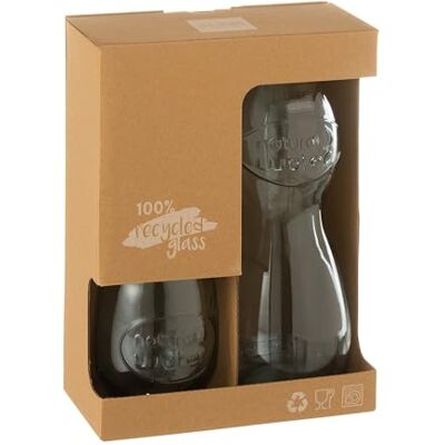 1902 Doos fles+2glazen natuurlijk water glas blauw 1902 Doos fles+2glazen natuurlijk water glas blauw