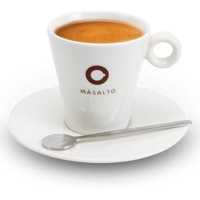 Másalto Discovery Lungo koffieservies van porselein, 15 cl, met schotel en lepel, geschikt voor Lungo, Espresso en Cappuccino, luxe geschenkdoos Másalto Discovery Lungo koffieservies van porselein, 15 cl, met schotel en lepel, geschikt voor Lungo, Espresso en Cappuccino, luxe geschenkdoos