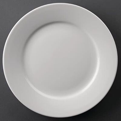 Olympia Athena Hotelware bord met brede rand, 228 mm, 9 inch (doos van 12) Olympia Athena Hotelware bord met brede rand, 228 mm, 9 inch (doos van 12)