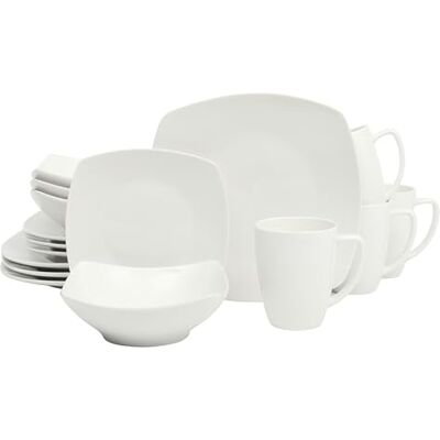 Gibson 102539.16RM Zen Buffet porseleinen tafelservies, wit (vierkant) Gibson 102539.16RM Zen Buffet porseleinen tafelservies, wit (vierkant)