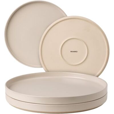 MIAMIO Kleine dessertborden, keramiek (4 stuks) Sierra (zand) Keramische dessertborden voor cake en voorgerechten, aardewerk servies, set van 4 borden, vaatwasmachinebestendig MIAMIO Kleine dessertborden, keramiek (4 stuks) Sierra (zand) Keramische dessertborden voor cake en voorgerechten, aardewerk servies, set van 4 borden, vaatwasmachinebestendig