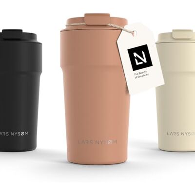 LARS NYSØM Thermische Mug-to-go 500 ml, BPA-vrije 0,5 liter reisbeker met isolatie, waterdichte roestvrijstalen thermische mok voor koffie en thee, roze LARS NYSØM Thermische Mug-to-go 500 ml, BPA-vrije 0,5 liter reisbeker met isolatie, waterdichte roestvrijstalen thermische mok voor koffie en thee, roze