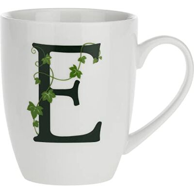 LA PORCELLANA BIANCA la Porcellana Mug Lettre E, Porcelaine, Blanc, 12 x 12 x 3 cm LA PORCELLANA BIANCA la Porcellana Mug Lettre E, Porcelaine, Blanc, 12 x 12 x 3 cm