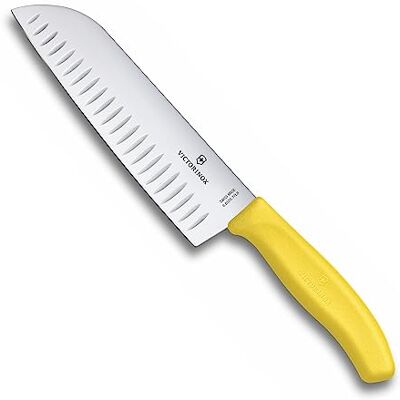 Victorinox 6.8526.17L8B Swiss Classic Keuken-/santokumes Aziatische messen 17 cm geel Lame extra tranchante en acier inoxydable avec bord cannelé pour trancher, couper en dés et hacher dans la cuisine. Fabriqué Victorinox 6.8526.17L8B Swiss Classic Keuken-/santokumes Aziatische messen 17 cm geel Lame extra tranchante en acier inoxydable avec bord cannelé pour trancher, couper en dés et hacher dans la cuisine. Fabriqué