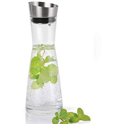 blomus ALDOA Waterkaraf van elegant glas, klassiek deksel van roestvrij staal, 900 ml, lichte kleur (63169) blomus ALDOA Waterkaraf van elegant glas, klassiek deksel van roestvrij staal, 900 ml, lichte kleur (63169)