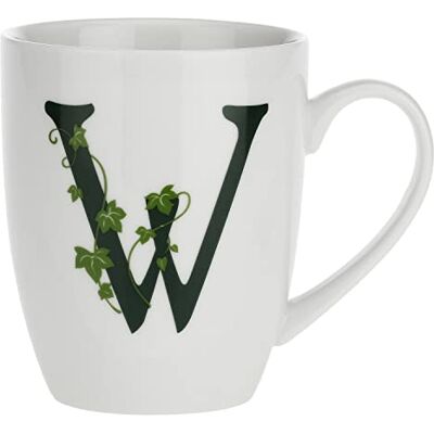 LA PORCELLANA BIANCA la Porcellana Mug Lettre W en porcelaine, Blanc, 12 x 12 x 3 cm LA PORCELLANA BIANCA la Porcellana Mug Lettre W en porcelaine, Blanc, 12 x 12 x 3 cm