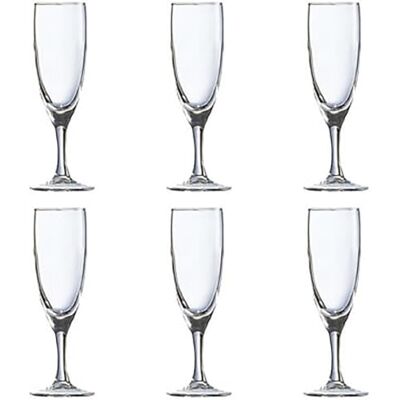 Arcoroc Luminarc Princesa VAP fluit, glas, transparant, 6 stuks, 15 cl Arcoroc Luminarc Princesa VAP fluit, glas, transparant, 6 stuks, 15 cl