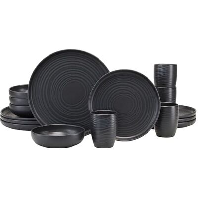 Creatable , 23860 Serie Uno 16-delig combiservies voor 4 personen, van aardewerk, vaatwasser- en magnetronbestendig, gemaakt in Portugal Creatable , 23860 Serie Uno 16-delig combiservies voor 4 personen, van aardewerk, vaatwasser- en magnetronbestendig, gemaakt in Portugal