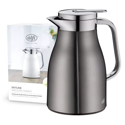 ALFI Skyline, thermoskan roestvrij staal grijs 0,65 liter met dubbelwandig Dur vacuüm hardglazen inzetstuk. Isolatiekan houdt 12 uur warm, ideaal als koffiepot of als theepot 1321.234.065 ALFI Skyline, thermoskan roestvrij staal grijs 0,65 liter met dubbelwandig Dur vacuüm hardglazen inzetstuk. Isolatiekan houdt 12 uur warm, ideaal als koffiepot of als theepot 1321.234.065