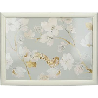 Creative C000333 Gecapitonneerd dienblad met kussen, bloemenpatroon, 44 x 34 cm, blauw en wit Creative C000333 Gecapitonneerd dienblad met kussen, bloemenpatroon, 44 x 34 cm, blauw en wit