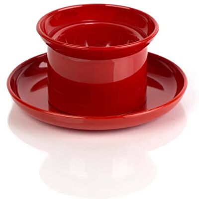 Kimmel Set van 2 eierdopjes van kunststof met bord, rood Kimmel Set van 2 eierdopjes van kunststof met bord, rood