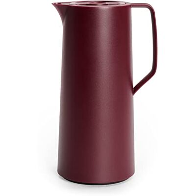 Emsa N41702 Motiva thermosfles, 1 liter, snelsluiting, 12 uur warm/ 24 uur koud, glazen kolf, gemaakt in Duitsland, Scandinavisch design, bordeaux Emsa N41702 Motiva thermosfles, 1 liter, snelsluiting, 12 uur warm/ 24 uur koud, glazen kolf, gemaakt in Duitsland, Scandinavisch design, bordeaux