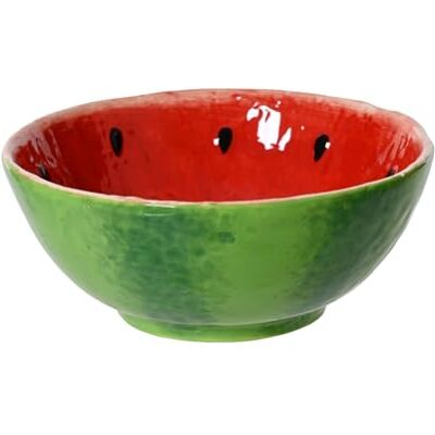 Decoris Kom 15 x 6 cm van keramiek in de vorm van watermeloen kommen en kommen serveerschaal slakom dessertkom mueslikom decoratieve kom voor lente en zomer fruitservies Decoris Kom 15 x 6 cm van keramiek in de vorm van watermeloen kommen en kommen serveerschaal slakom dessertkom mueslikom decoratieve kom voor lente en zomer fruitservies