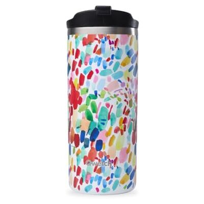QWETCH Travel Thermosbeker Arty 470 ml thermoskoffie en thee van roestvrij staal 6 uur warm en 12 uur koud waterdicht, reisbeker QWETCH Travel Thermosbeker Arty 470 ml thermoskoffie en thee van roestvrij staal 6 uur warm en 12 uur koud waterdicht, reisbeker