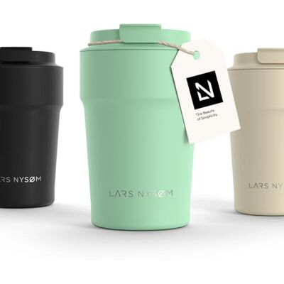 LARS NYSØM Thermische Mug-to-go 380 ml, BPA-vrije 0,38 liter reisbeker met isolatie, waterdichte roestvrijstalen thermische mok voor koffie en thee, muntgroen LARS NYSØM Thermische Mug-to-go 380 ml, BPA-vrije 0,38 liter reisbeker met isolatie, waterdichte roestvrijstalen thermische mok voor koffie en thee, muntgroen