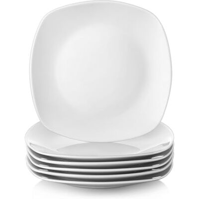 MALACASA , Series Elisa, 6-delige set 7,5" porseleinen dessertbord 19x19x2cm taartbord servies voor 6 personen MALACASA , Series Elisa, 6-delige set 7,5" porseleinen dessertbord 19x19x2cm taartbord servies voor 6 personen