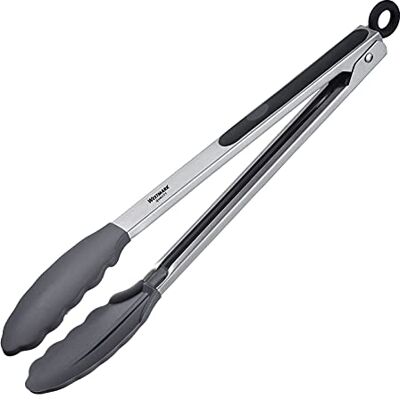 Westmark 16182270 Serveertang, met siliconen lipjes en rubberen handgrepen, lengte 34 cm, roestvrij staal/kunststof/siliconen, zilver/zwart Westmark 16182270 Serveertang, met siliconen lipjes en rubberen handgrepen, lengte 34 cm, roestvrij staal/kunststof/siliconen, zilver/zwart