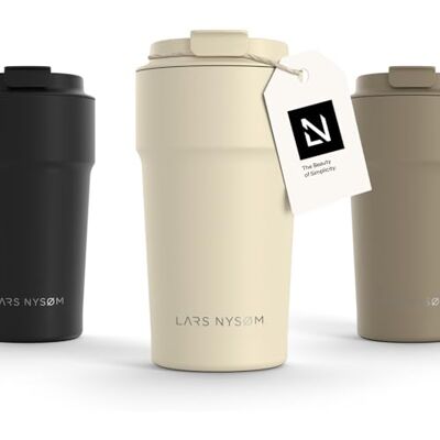 LARS NYSØM Thermo Coffee Mug-to-go 500 ml, 0,5 liter reisbeker met isolatie, waterdichte roestvrijstalen thermische mok voor koffie en thee (amandelbeige, 500 ml) LARS NYSØM Thermo Coffee Mug-to-go 500 ml, 0,5 liter reisbeker met isolatie, waterdichte roestvrijstalen thermische mok voor koffie en thee (amandelbeige, 500 ml)
