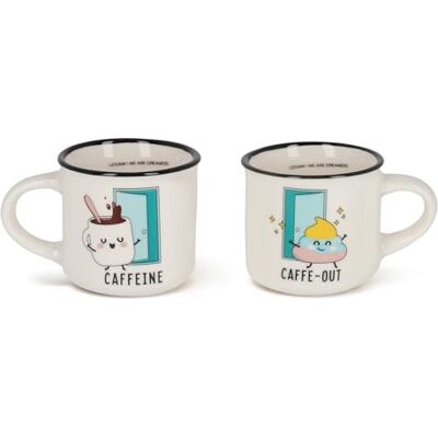 Legami Espresso For Two koffiemokken, set van 2 New Bone China porseleinen koffiekopjes, vaatwasmachinebestendige koffiemok, Poo-thema, diameter 5,5 cm, inhoud 50 ml Legami Espresso For Two koffiemokken, set van 2 New Bone China porseleinen koffiekopjes, vaatwasmachinebestendige koffiemok, Poo-thema, diameter 5,5 cm, inhoud 50 ml