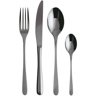 Sambonet Tafelbestekset voor 6 personen, 24-delig van roestvrij staal PVD-afwerking: 6 vorken, 6 lepels, 6 messen, 6 theelepels, vaatwasmachinebestendig, zwart Sambonet Tafelbestekset voor 6 personen, 24-delig van roestvrij staal PVD-afwerking: 6 vorken, 6 lepels, 6 messen, 6 theelepels, vaatwasmachinebestendig, zwart