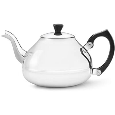Bredemeijer 3105Z Universal Ceylon theepot, 1,25 l, roestvrij staal, zwarte greep Bredemeijer 3105Z Universal Ceylon theepot, 1,25 l, roestvrij staal, zwarte greep
