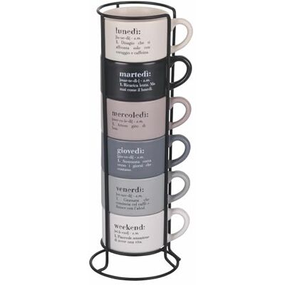 Tivoli Victionary Set van 6 koffiekopjes van porselein, 90 ml Tivoli Victionary Set van 6 koffiekopjes van porselein, 90 ml