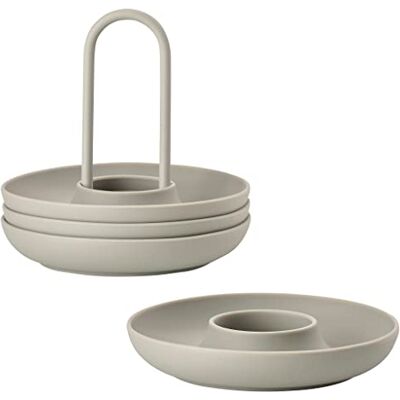 Zone Singles 4 stuks stapelbare siliconen eierdopjes met houder, diameter 11,2 cm, hoogte 9,5 cm Zone Singles 4 stuks stapelbare siliconen eierdopjes met houder, diameter 11,2 cm, hoogte 9,5 cm