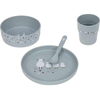 Lässig Kinderservies set bord kom mok lepel/schotel set PP/Cellulose Tiny Farmer Schapen/Gans blauw (Plat, Kom, Mok, Lepel) Lässig Kinderservies set bord kom mok lepel/schotel set PP/Cellulose Tiny Farmer Schapen/Gans blauw (Plat, Kom, Mok, Lepel)