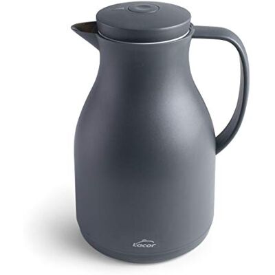 LACOR 62563 62563 thermoskan, BPA-vrij, dubbelwandig en glaslaag binnenin, mat grijs, 1.00 l, 1 liter, polypropyleen LACOR 62563 62563 thermoskan, BPA-vrij, dubbelwandig en glaslaag binnenin, mat grijs, 1.00 l, 1 liter, polypropyleen