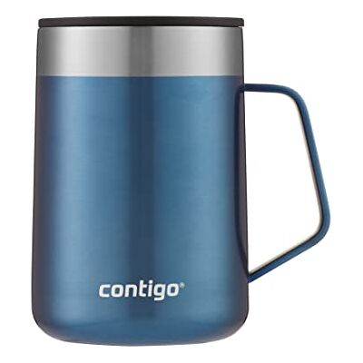 Contigo Streeterville Desk Mok, geïsoleerde koffiebeker met roestvrijstalen handgreep, koffiebeker om mee te gaan, deksel, houdt koffie en thee tot 5 uur warm, ideaal voor kantoor en thuis, 420 ml Contigo Streeterville Desk Mok, geïsoleerde koffiebeker met roestvrijstalen handgreep, koffiebeker om mee te gaan, deksel, houdt koffie en thee tot 5 uur warm, ideaal voor kantoor en thuis, 420 ml