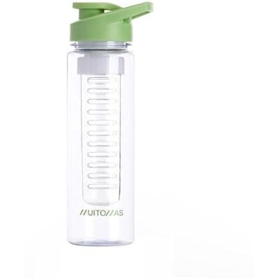 Muitomas , Drinkfles met infuser, compact design met luchtdichte sluiting, voor fruitinfusies, thee of kruiden, inhoud 700 ml, saliegroen Muitomas , Drinkfles met infuser, compact design met luchtdichte sluiting, voor fruitinfusies, thee of kruiden, inhoud 700 ml, saliegroen