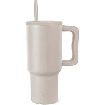 Simple Modern , 887 ml, met handvat en rietjesdeksel, Herbruikbare isothermische waterfles van roestvrij staal, Reisbeker, voor cuphouder, Valentijnscadeau voor hem en haar Simple Modern , 887 ml, met handvat en rietjesdeksel, Herbruikbare isothermische waterfles van roestvrij staal, Reisbeker, voor cuphouder, Valentijnscadeau voor hem en haar