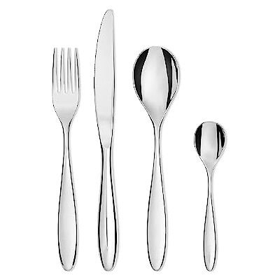 Alessi Sg38s24m Bestekset 24-delig eendelig roestvrij staal 18/10, glanzend, zilverkleurig Alessi Sg38s24m Bestekset 24-delig eendelig roestvrij staal 18/10, glanzend, zilverkleurig