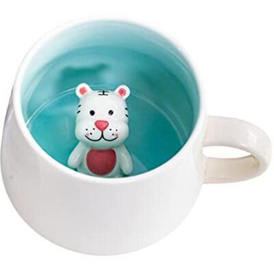 BIIGMING 3D keramische koffiemok met diermotief aan de binnenkant, 355 ml, handgemaakt, melkbeker, Kerstmis, verjaardag, Moederdag, cadeaus voor vrienden, familie of kinderen (tijger) BIIGMING 3D keramische koffiemok met diermotief aan de binnenkant, 355 ml, handgemaakt, melkbeker, Kerstmis, verjaardag, Moederdag, cadeaus voor vrienden, familie of kinderen (tijger)