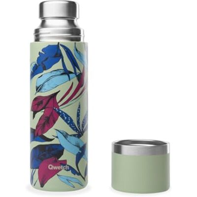 QWETCH Bahia thermosfles, limoengroen, 750 ml, met beker van gerecycled roestvrij staal, 24 uur koud en 12 uur warm, waterdicht, ideaal voor koffie en thee QWETCH Bahia thermosfles, limoengroen, 750 ml, met beker van gerecycled roestvrij staal, 24 uur koud en 12 uur warm, waterdicht, ideaal voor koffie en thee