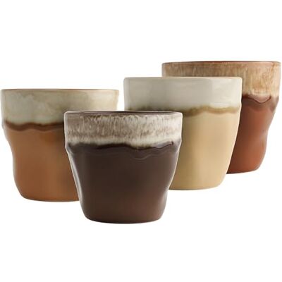 Creatable , 24739 Squeezy Mocha Mousse, set van 4 theekopjes van aardewerk voor 4 personen, vaatwasser- en magnetronbestendig, kwaliteitsproductie Creatable , 24739 Squeezy Mocha Mousse, set van 4 theekopjes van aardewerk voor 4 personen, vaatwasser- en magnetronbestendig, kwaliteitsproductie