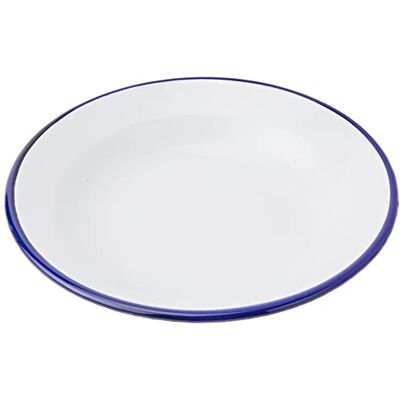 IBILI 912922 bord, staal, wit/blauw, 22 cm IBILI 912922 bord, staal, wit/blauw, 22 cm
