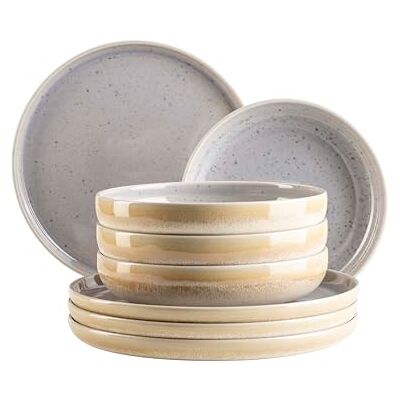 MÄSER , Serie Candy Tafelservies voor 4 personen, ronde borden, modern, pastelkleuren, gemaakt in Portugal, aardewerk, lila MÄSER , Serie Candy Tafelservies voor 4 personen, ronde borden, modern, pastelkleuren, gemaakt in Portugal, aardewerk, lila