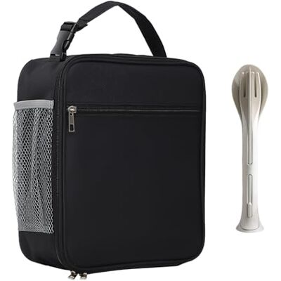 EHDWXVZM Draagbare lunchtas, 1-delig, bestekset, 3-in-1, geïsoleerd, dames EHDWXVZM Draagbare lunchtas, 1-delig, bestekset, 3-in-1, geïsoleerd, dames
