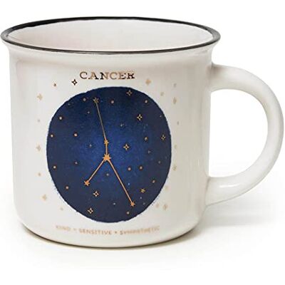 Legami Mok, Count Your Lucky Stars, New Bone China, gouden gelamineerd sterrenbeeld, vaatwasmachinebestendig, inhoud 350 ml, kankerthema Legami Mok, Count Your Lucky Stars, New Bone China, gouden gelamineerd sterrenbeeld, vaatwasmachinebestendig, inhoud 350 ml, kankerthema