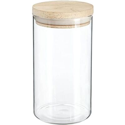 5 five simply smart 5five glazen pot met houten deksel, 1 l 5 five simply smart 5five glazen pot met houten deksel, 1 l