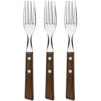 Tramontina TRADICIONAL Bestek, handvat van natuurlijk hout, roestvrij staal, steakmes (vork) Tramontina TRADICIONAL Bestek, handvat van natuurlijk hout, roestvrij staal, steakmes (vork)