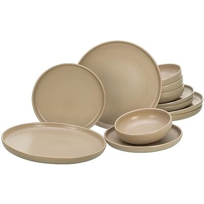 Creatable , 33074 Serie Uno 12-delige set borden van aardewerk, vaatwasser- en magnetronbestendig, gemaakt in Portugal Creatable , 33074 Serie Uno 12-delige set borden van aardewerk, vaatwasser- en magnetronbestendig, gemaakt in Portugal