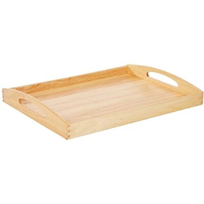 Zassenhaus Houten dienblad rechthoekig met handgrepen 53 × 41 × 7 cm theedienblad van duurzaam geteeld rubberhout Zassenhaus Houten dienblad rechthoekig met handgrepen 53 × 41 × 7 cm theedienblad van duurzaam geteeld rubberhout
