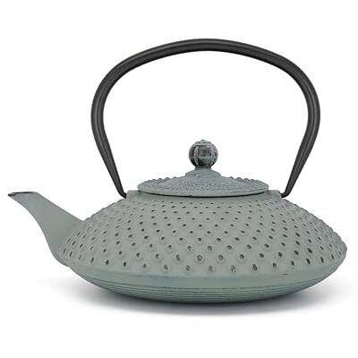 Bredemeijer Théière plate Asia en fonte 1,25 l Vert clair Grande verseuse émaillée en fonte émaillée avec filtre en acier inoxydable Bredemeijer Théière plate Asia en fonte 1,25 l Vert clair Grande verseuse émaillée en fonte émaillée avec filtre en acier inoxydable