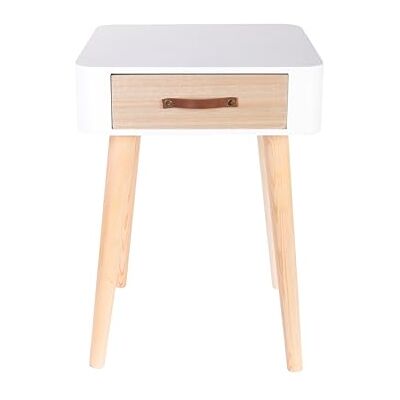 HOME DECO FACTORY Table De Chevet Blanc 1 Tiroir Bois Décoration Chambre HOME DECO FACTORY Table De Chevet Blanc 1 Tiroir Bois Décoration Chambre