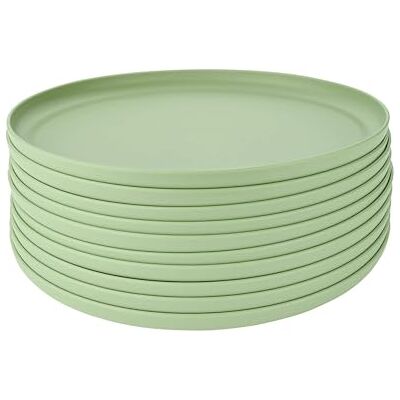 GRÄWE Linea Set van 10 kunststof borden Ø 25 cm, lichtgroen, onbreekbaar, vaatwasmachinebestendig tot 50 °C, magnetronbestendig, camping, picknick, outdoor GRÄWE Linea Set van 10 kunststof borden Ø 25 cm, lichtgroen, onbreekbaar, vaatwasmachinebestendig tot 50 °C, magnetronbestendig, camping, picknick, outdoor
